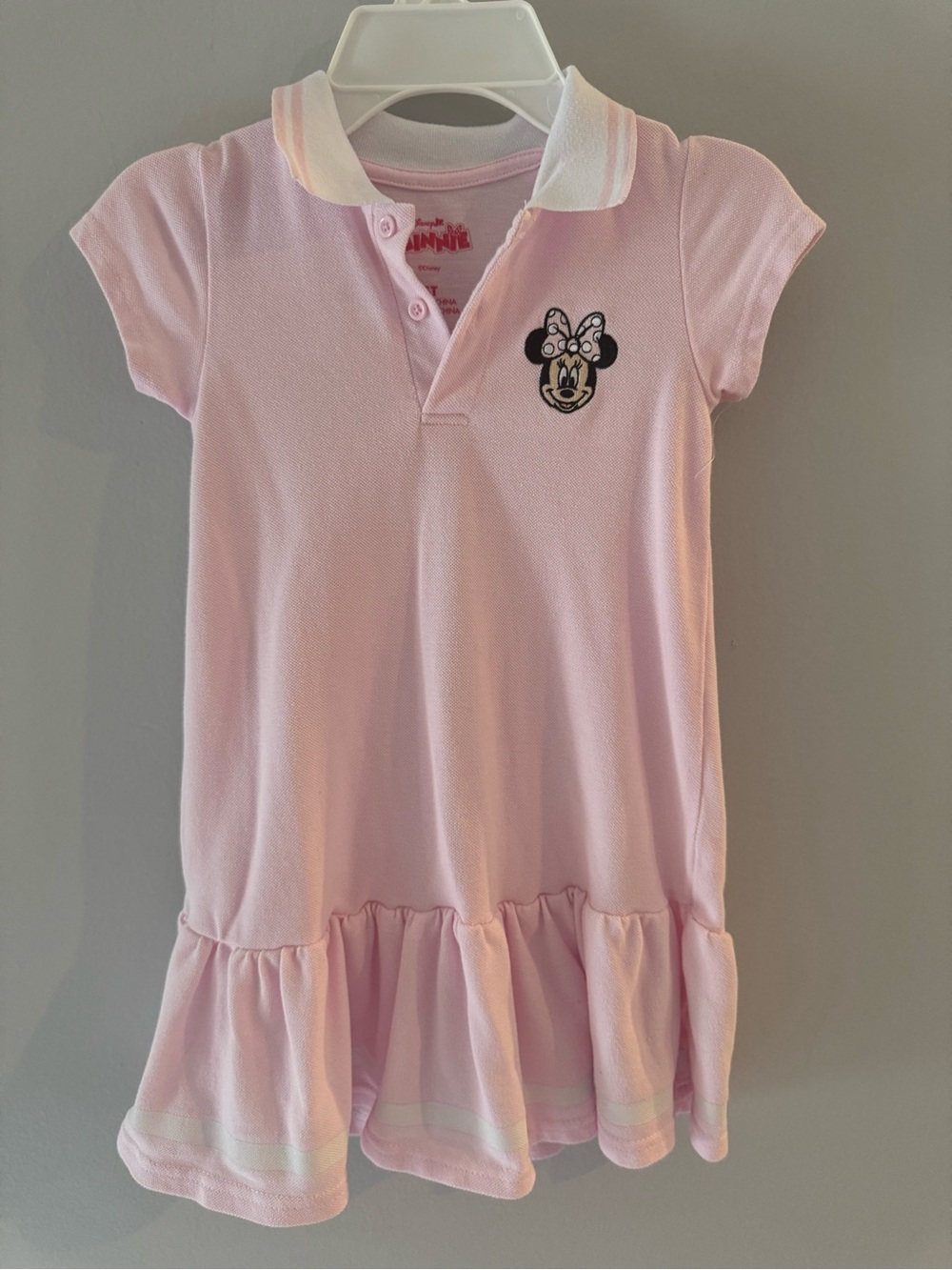 Disney Pink Minnie Polo Dress with White Collar